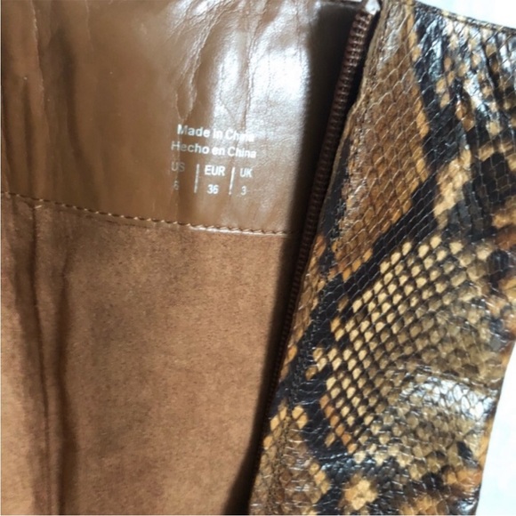 Aldo Leather Snake Print Boots - Picture 7 of 10